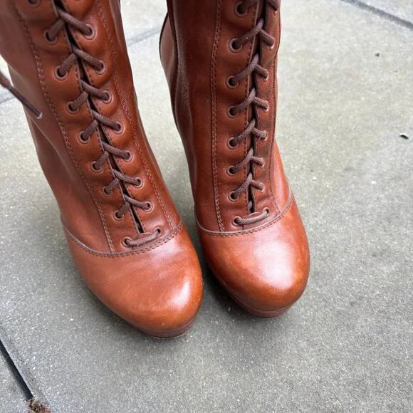 Gucci leather lace up boots size 37 - Picture 7 of 11